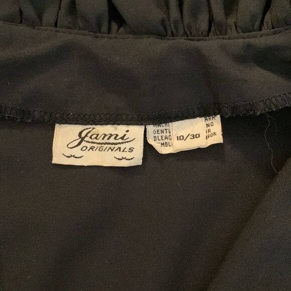 Jami Originals black ruffled collar blouse ruffles at sleeves too size 10 - Picture 9 of 13